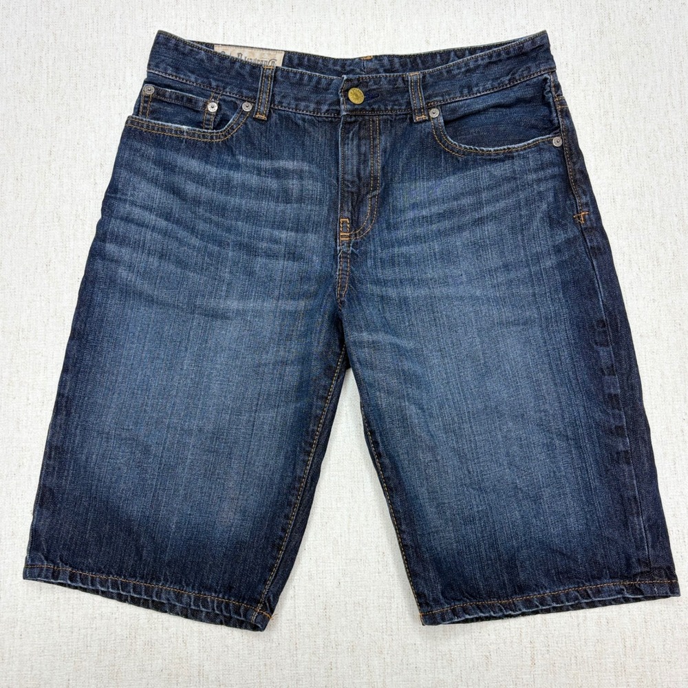 Polo Ralph Lauren Y2K Boys Denim Shorts Size 18 Dark Wash Whiskered Jean Shorts